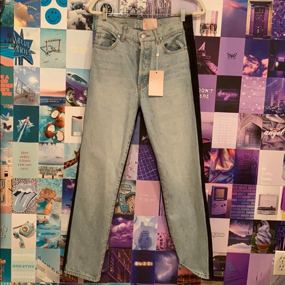 Revice Half Blue Half Black Jean